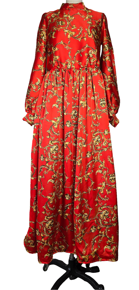A - Floral (Red Flower Print) Dress