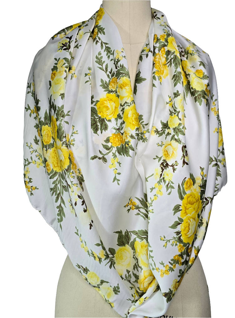 A- Scarf (Yellow Flower Print)