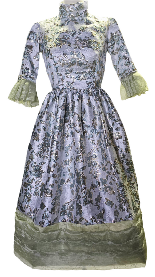 C - The Blue Sage Brocade & Organza Dress