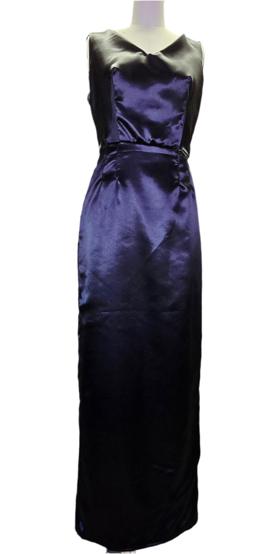 B3 - Black Satin Evening Dress