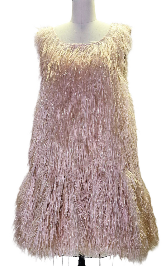 C5 - Flare Champagne Feather Dress