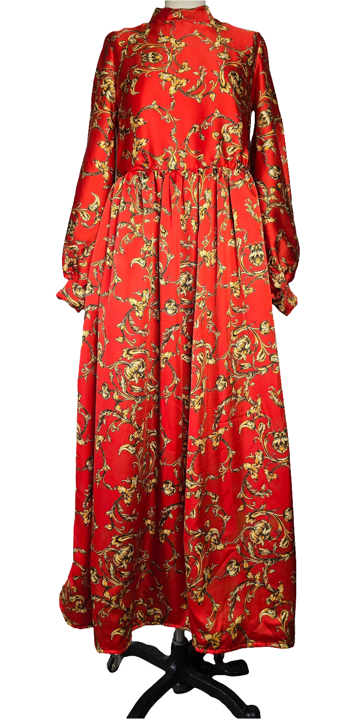 A - Floral (Red Flower Print) Dress